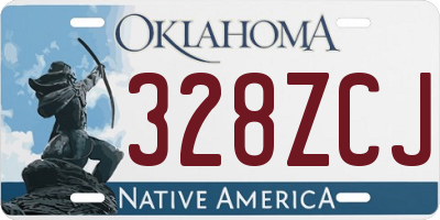 OK license plate 328ZCJ
