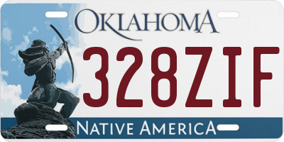 OK license plate 328ZIF