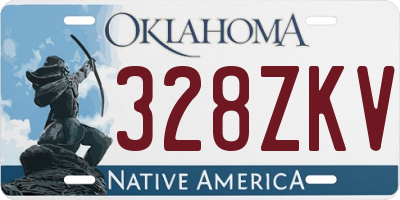 OK license plate 328ZKV