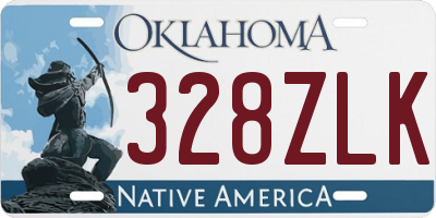 OK license plate 328ZLK