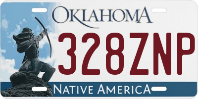 OK license plate 328ZNP