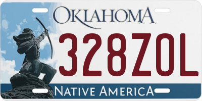 OK license plate 328ZOL