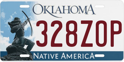 OK license plate 328ZOP