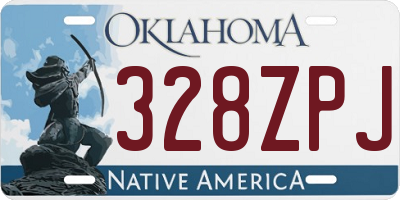 OK license plate 328ZPJ