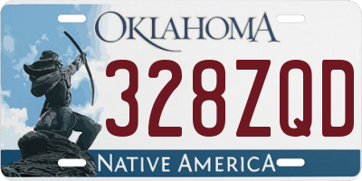 OK license plate 328ZQD