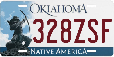 OK license plate 328ZSF