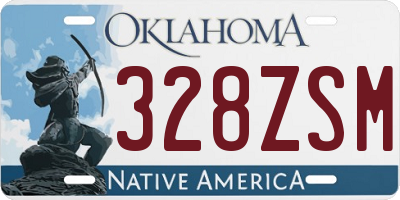 OK license plate 328ZSM