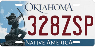 OK license plate 328ZSP