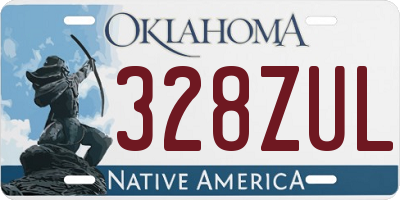 OK license plate 328ZUL