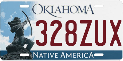 OK license plate 328ZUX
