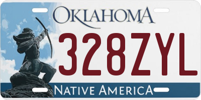 OK license plate 328ZYL