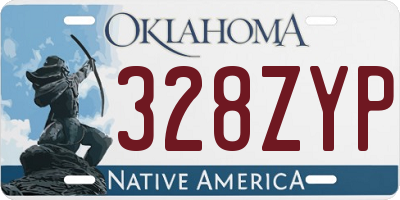 OK license plate 328ZYP