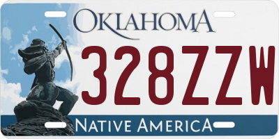 OK license plate 328ZZW