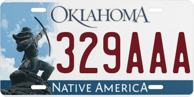 OK license plate 329AAA