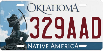 OK license plate 329AAD