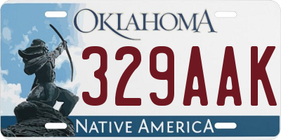 OK license plate 329AAK