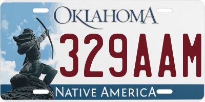 OK license plate 329AAM