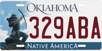 OK license plate 329ABA