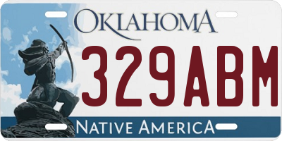 OK license plate 329ABM