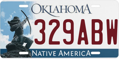 OK license plate 329ABW