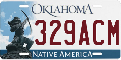 OK license plate 329ACM