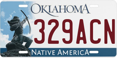 OK license plate 329ACN