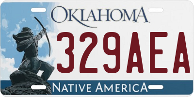 OK license plate 329AEA