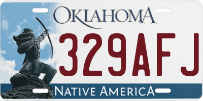OK license plate 329AFJ