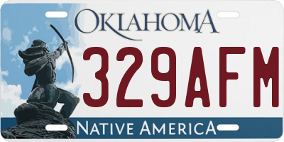 OK license plate 329AFM