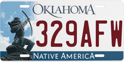 OK license plate 329AFW
