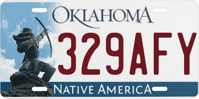 OK license plate 329AFY
