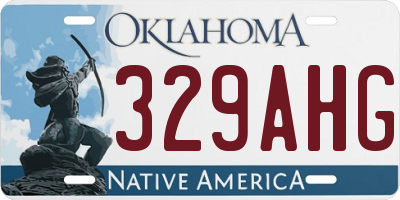 OK license plate 329AHG