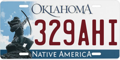 OK license plate 329AHI