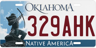 OK license plate 329AHK