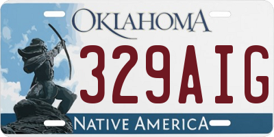 OK license plate 329AIG