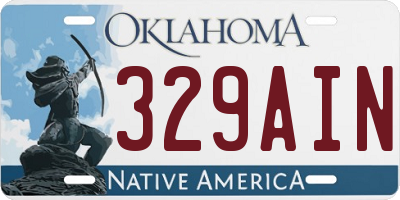 OK license plate 329AIN