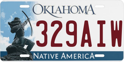 OK license plate 329AIW