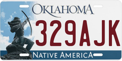 OK license plate 329AJK