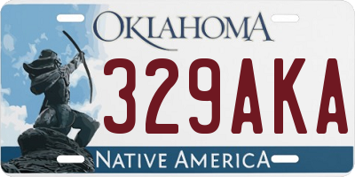 OK license plate 329AKA