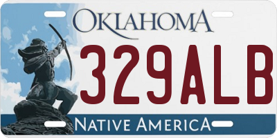 OK license plate 329ALB
