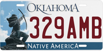 OK license plate 329AMB