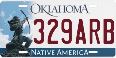 OK license plate 329ARB