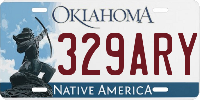 OK license plate 329ARY