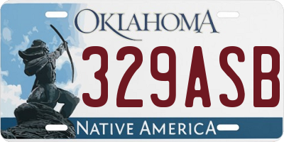 OK license plate 329ASB