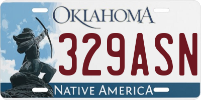 OK license plate 329ASN