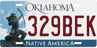 OK license plate 329BEK
