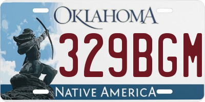 OK license plate 329BGM