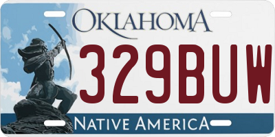 OK license plate 329BUW
