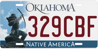 OK license plate 329CBF