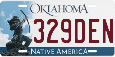 OK license plate 329DEN